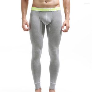 Men's Sleepwear Men Sleep Bottoms Long Johns Sexy Bugle Pouch Pants Leggings Thermal Underwear Tight Warm Homewear Elastic Pantalon Pijama