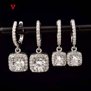 Charm Oevas Real 051 karat D Färgdroppe örhängen för kvinnor 100% 925 Sterling Silver Sparkling Wedding Party Fine Jewelry 221119