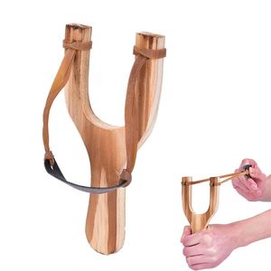 Hot Toy Wooden Material Slingshot Rubber String Fun Traditional Kids Outdoors catapult Interesting Hunting Props Toys C5661