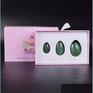 Ansiktsmassager borrade yoni ägg mas wand set presentförpackning naturlig grön aventurin bollar kvinnor kegel övare vaginal muskler tightenin dhnfb