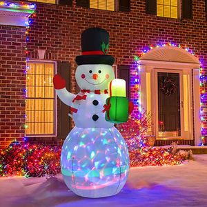 Decorazioni natalizie 1.5m Pupazzo di neve gonfiabile gigante LED Incandescente 1.8m Navidad Gonfiabile Babbo Natale Party Year Xmas 221122