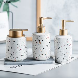 Flytande tvål dispenser keramik handtvätt flytande flaska färg terrazzo mönster badrum leveranser lotion bärbara dispensers 221123
