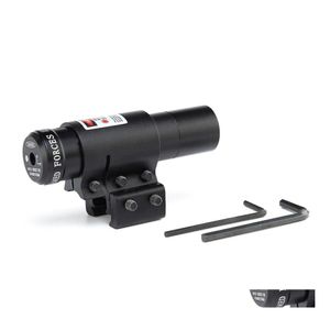 Jakt scopes aluminiumlegering 5MW Tactical Red Dot Laser Sight Hunting Scope with Double Rail Mount System Matt Black. Drop Delivery DHOF9