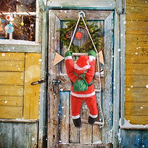 Juldekorationer klättrar repstege Santa Claus Christmas Pendant Hanging Doll Tree Ornament Outdoor Home Decor 221123