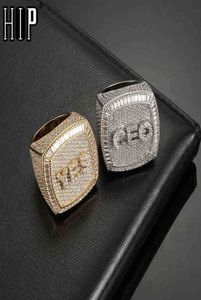 Hip Hop Custom Name 13 Letters Iced Out Ring Bling Full CZ Charm Tready Copper Cubic Zircon For Men Women Jewelry4975754