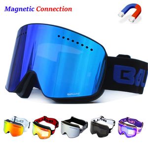 Ski Goggles Magnetyczna podwójna warstwa spolaryzowana soczewki antyfogowe UV400 Snowboard Mężczyźni Kobiety okulary okulary W221123