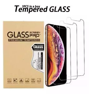 3Pack Tempered Glass Screen Protector für iPhone 14 plus Pro Max 7 8 plus XR XS 9H Schutzfilm 11 12 13 Mini -Gehäuse mit Einzelhandelspaket
