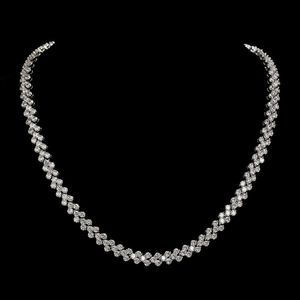 3A Austria Diamond Luxury Heart Necklaces Choker Shining Crystal Genuine 925 Sterling Silver Charm Zircon Roman Link Chain Necklace Wedding Jewelry