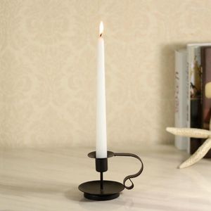 Candle Holders Black Candlestick Żelazny Candelabrum Taper Stand Stand Candlelight Kound Kitchen Dekoracja domu