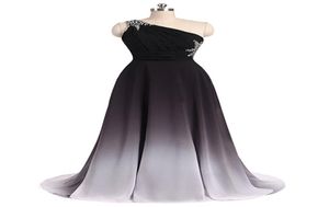 Sexy ombre Long prom jurken Chiffon A Line Plus Size Floorlength Formele avondfeest Celebrity Bruidsmeisje jurk QC12307772274