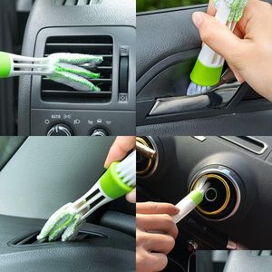 Brush Car Air Conditioner Vent Slit Cleaning Brush Dashboard Keyboard Computer Window Cleaner Dusting Blinds Tools Drop Delivery Mob Dh4Tt