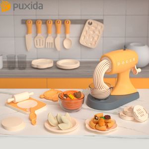 Mutfaklar Yemek Puxida Plastine Çocuklar İçin Plastik Yemek Hamur Renkli Kil Hamur Dondurma Erişte Makine Ev Mutfak Oyuncakları Set Hediye Çocuk 221123