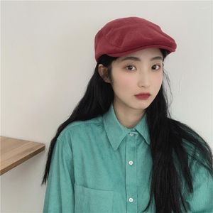 Berets Japanische Vantage Ins Corduroy Forward Hut für Männer Sommer Wild Sunshade Peaked Cap Casual Retro Damen Hüte