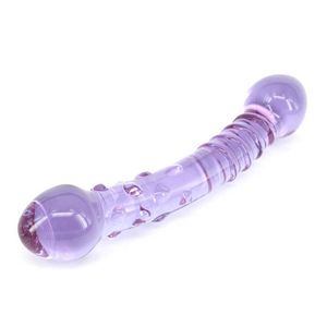 SS22 Sex Toy Massager Purple Pyrex Dildo Gildo Szklane zabawki Dildos Penis Anal Samice dla kobiet Masager Body Masager 5sen