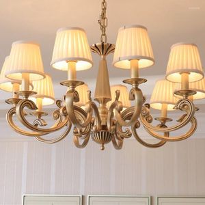 Pendelleuchten American Copper Kronleuchter 3 6 8 Arm Vollbronze für Schlafzimmer Esszimmer Wohnzimmer Luxus Hängeleuchten E14 3W Lampe