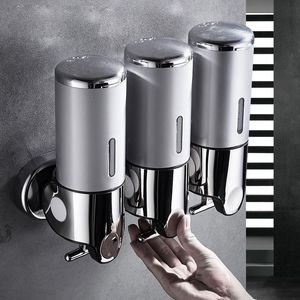 Liquid Soap Dispenser Wall Mounted Bathroom Shampoo Double Holder Head Shower Container 221123