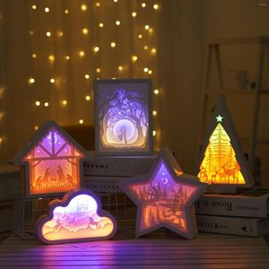 Tischlampen, kreatives Geschenk, 3D-Papierschnitzerei, Licht, Atmosphäre, Nacht und Schatten, Festival, Valentinstag, individuelle Gestaltung