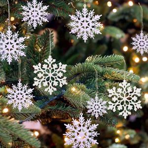 Noel dekorasyonları 36 adet plastik kar tanesi süslemeler Noel ve kış süslemeleri harikalar diyarı Noel ağacı asılı kar tanesi süslemeler 221123
