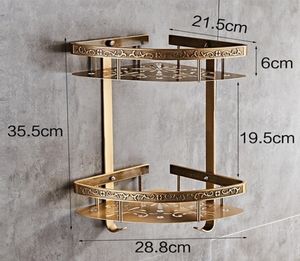عتيقة الألومنيوم طبقة زاوية زاوية حامل دش الاستحمام سلة الحمام الملحقات y2004071253080