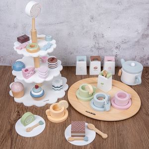 Küchen Spielen Essen Baby Holz Pretend Sets Simulation Kuchen Eis Kit Spiel Holz Spielzeug Frühe Pädagogische Küche Rolle Kinder puzzle Geschenke 221123