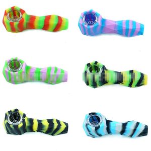 Smoking Pipe Creative Diamond Arrangement tubi in silicone gel di silice con filtro in vetro pipa portatile multicolore