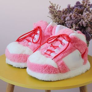 Slippers Outdoor Winter Warm Women Cute Home Unisex Sneakers Men House Floor Cotton Shoes Woman EU 35-44 Plush Sliders 221122