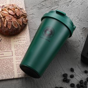 Mugs 500ML Stainless Steel Coffee Thermos Bottle Office Cup Thermal Mug Vacuum Insulated Tea Hiking Portable Drinkware 221122