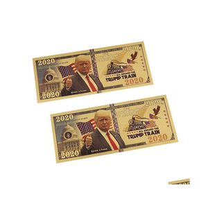 Naklejki samochodowe Donald Trump Pamiątkowy banknot 45. Prezydent American Gold Foil Dollar Bill Ustaw Fake Pieniądze Dostawa MO DHFPD