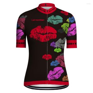 Kurtki wyścigowe Sptgrvo Ladies Lips Cycling Jersey Women „S Bike Top koszulka krótkie rękaw MTB Mountain Maillot Velo Road Rowerowe odzież żeńska