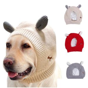 Hundebekleidung Strickmütze Hundebekleidung Winter Warme Welpenmütze Mode Kaninchenohr-Design Mütze für süße Hunde Katzenwelpen Tier Chri Dhi31