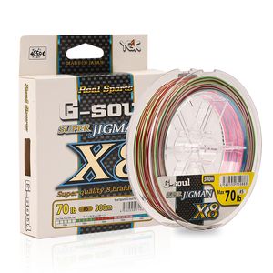 Linea della treccia Giappone Originale YGK G-SOUL X8 Super Jigman PE Pesca oceanica ad alta resistenza multicolore S 200m 300m 221122