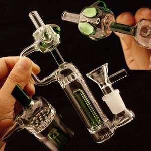 5.9 cali małe fajki wodne Bong fajki wodne grube okulary bonga wodne mocne szkło olej Dab Rigs grzebień perc z 14mm złączem