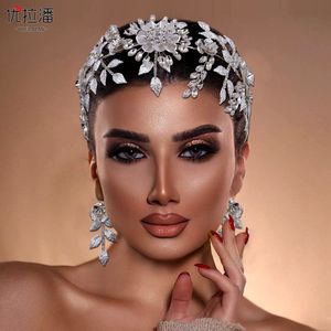 Festive Party Accessory Wedding Tiara Earrings Diamond Baroque Bridal Headwear Crown Rhinestone with Jewelry Hair Accessories Bridal Crowns Headpieces HP509