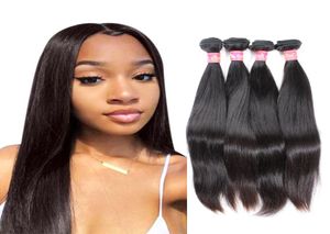 Bella Hair Nuth Brazilian Virgin Black Black Double Weft Prosty włosy in Bundles Human Hairweave7629449
