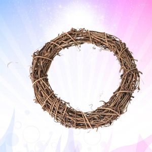 Decorative Flowers Wreath Rattan Ring Garland Christmas Grapevine Vinenatural Door Dried Twig Branch Diyhand Material Party Front Frame Wire