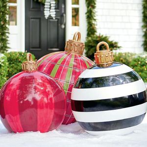 Рождественские украшения 60 см. Большие кистимные украшения мяча ПВХ надувные гигантские большие шарики