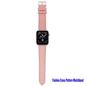 Cross Pattern Leather Watchband Straps For Apple Watch 49mm 38mm 40mm 41mm For IWatch 8 7 2 3 4 5 6 1 Soft Redge Wrist 42mm 44mm 45mm Women Band Strap