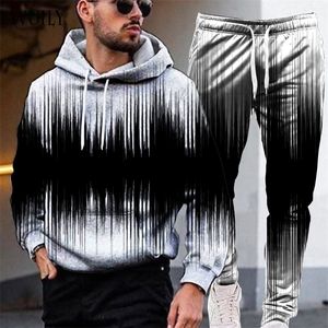 Herren Hoodies Sweatshirts Schwarz-Weiß-Anzug Jugend Wellenlinien Grafik Kapuze für Männer Urlaub 3D-Druck Hoodie Lässige Hip-Hop-Muster Jogginghose 221122