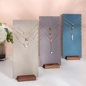 Smyckespåsar Färgglada multi-necklace Holder Stand för smycken Holders Organiser Display Necklace Armband Case Wood