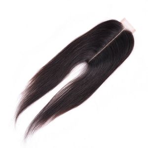 Brazilian Virgin Hair Lace Closure 2X6 Straight Human Hair Closures Middle Part 10-22inch Natural Color