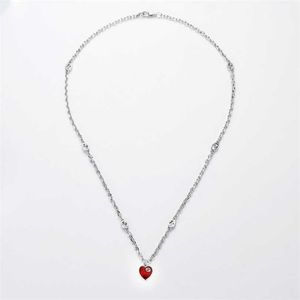 2023 Jewelry Same New Interlocking Double Enamel Love Necklace Straight