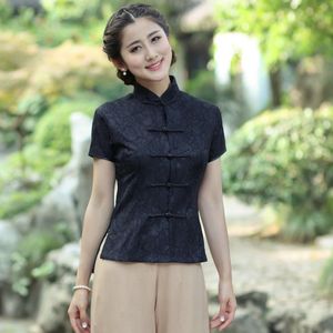 Kadın Tulumlar Aracı Bayanlar Gömlek Moda Dantel Seksi Siyah Cheongsam Çin Geleneksel Elbise Retro Kadınlar Bluz Camisas Feminas Hanfu 221123