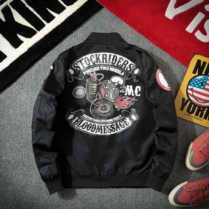 Herrläder faux höst tunn bomber skalle jacka män vindbrytare zip upp ytterkläder mode gata hip hop koreanska kläder smala passform baseball rockar 221122