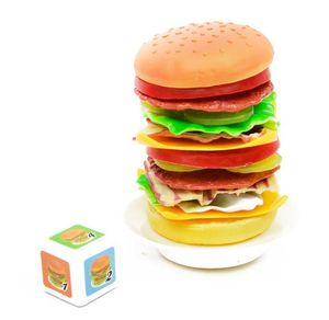 متعددة الألوان الهامبرغر دونات التوازن لعبة الجدة تكديس برجر Desk Desk Game Funny Stack Food Kids Toy 220510