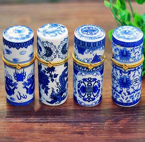 Små blå och vit porslin dekorativa smycken lådor presentmynt förvaring fall naturligt keramiskt kinesiskt tandpetare hållare9310928