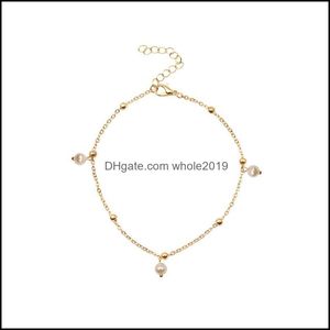 Anklets Sier Gold Infinity Anklet Chain Mtilayer Armband Foot Women Fashion Beach Jewelry Drop Delivery DH9C0