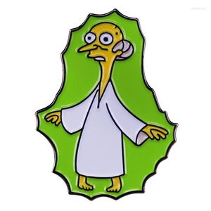 Brosches Mr Burns Emamel Pin The Simpsoons Old Man Villain Character Badge ryggsäck dekoration smycken