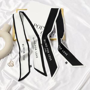 Schals x6cm Mode All Match Black White Letter Print Business Schal Frauen gebundenes Bag Griff Ribbon Hair Band Casual Hals