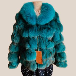 Womens Fur Faux Furyoume vinterkvinnor Real Coat 100% Natural Jack Collar Fashion Luxury Thick Warme Lady Outerwear 221122