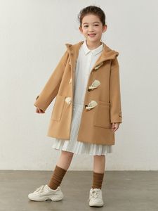 Перекрытие Amii Kids Girl en Winter Contrast Jacket для подростка для подростка сгущайте теплое пальто дети 22230019 221122